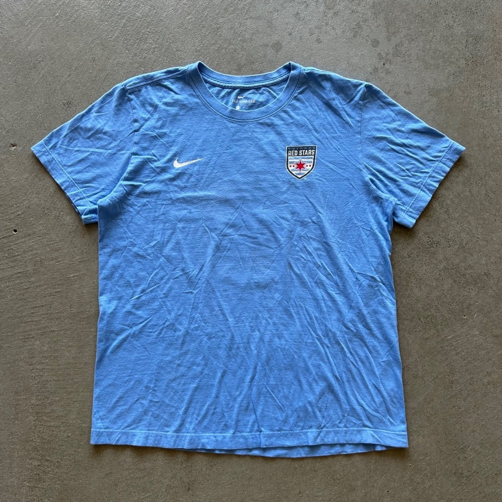 Nike Julie Ertz Chicago Red Stars Shirt Womens Medium Sky Blue NWSL Soccer #8